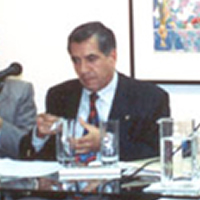 Presentación de <em>Réquiem por un suicida</em> de René Avilés Fabila en Madrid. <br>Víctor Sandoval, Carmelo Pérez -el editor-, René Avilés Fabila, Arturo Azuela, Humberto Musacchio (1993)