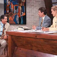 César Costa y Rebeca de Alba entrevistan a René Avilés Fabila<br>Canal 2 de televisión (1992))